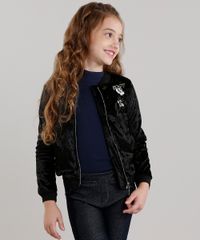 Jaqueta-Infantil-Bomber-em-Veludo-com-Bordado-Floral-Manga-Longa-Preta-9048073-Preto_1