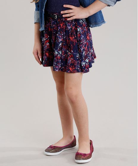 Short-Infantil-Estampado-Floral-com-Cinto-Azul-Marinho-8681766-Azul_Marinho_1