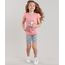Conjunto-Infantil-de-Blusa-Unicornio-Manga-Curta-Rosa---Bermuda-Estampada-em-Algodao---Sustentavel-Cinza-Mescla-9048458-Cinza_Mescla_1