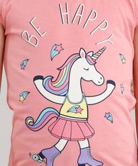 Conjunto-Infantil-de-Blusa-Unicornio-Manga-Curta-Rosa---Bermuda-Estampada-em-Algodao---Sustentavel-Cinza-Mescla-9048458-Cinza_Mescla_3