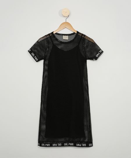 Vestido-Juvenil-em-Tela-Manga-Curta-Preto-9967651-Preto_1