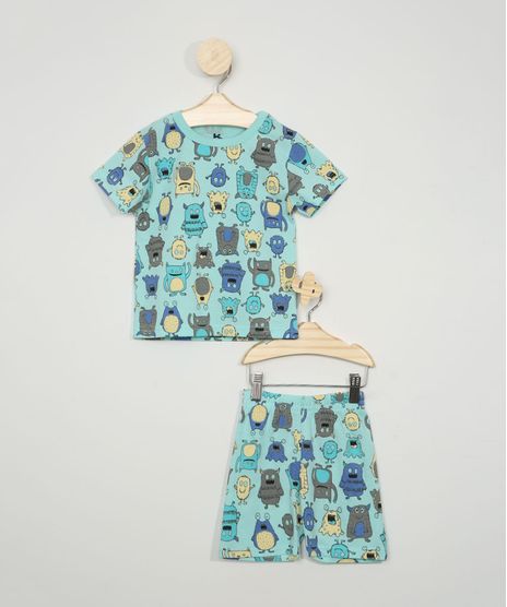 Pijama-Infantil-Brandili-Monstrinhos-Manga-Curta-Verde-Agua-9968140-Verde_Agua_1