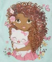 Blusa-Infantil-Menina-com-Gatinho-Manga-Curta-Verde-Claro-9979651-Verde_Claro_2