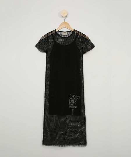 Vestido-Juvenil-Em-Tela-Midi-Manga-Curta-Preto-9967653-Preto_1 Vestido-Juvenil-Em-Tela-Midi-Manga-Curta-Preto-9967653-Preto_1