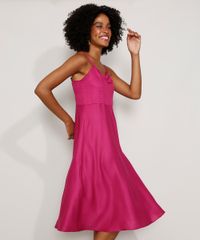 Vestido-Feminino-Midi-Evase-com-Franzido-Alca-Media-Rosa-Escuro-9975384-Rosa_Escuro_6