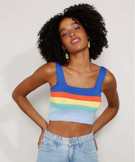 Top-Cropped-de-Trico-Feminino-com-Listras-Alca-Larga-Decote-Reto-Azul-Claro-9982926-Azul_Claro_1