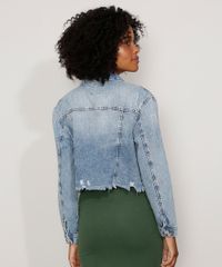 Jaqueta-Jeans-Feminina-Cropped-Destroyed-com-Bolsos-Azul-Medio-9981720-Azul_Medio_2