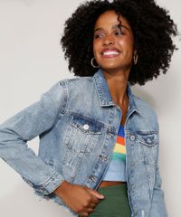 Jaqueta-Jeans-Feminina-Cropped-Destroyed-com-Bolsos-Azul-Medio-9981720-Azul_Medio_4