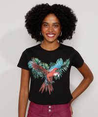 Camiseta-Feminina-Arara-Manga-Curta-Decote-Redondo-Preta-9933000-Preto_1
