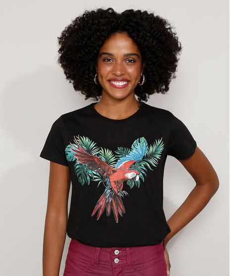 Camiseta-Feminina-Arara-Manga-Curta-Decote-Redondo-Preta-9933000-Preto_1