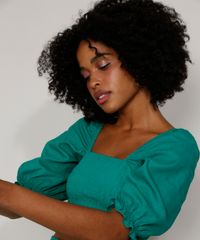 Blusa-de-Linho-Feminina-Manga-Bufante-Cropped-com-Lastex-Decote-Reto-Verde-9982101-Verde_6