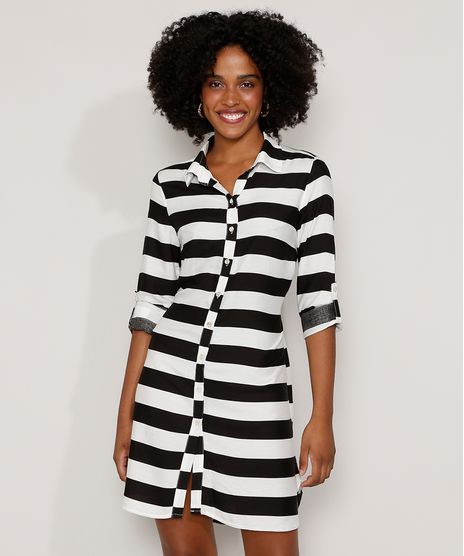Saida-de-Praia-Chemise-Curta-Listrada-Manga-Longa-Preta-9974993-Preto_1