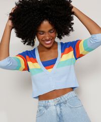 Cardigan-de-Trico-Feminino-Cropped-com-Listras-Manga-3-4-Decote-V-Azul-Claro-9982927-Azul_Claro_1 Cardigan-de-Trico-Feminino-Cropped-com-Listras-Manga-3-4-Decote-V-Azul-Claro-9982927-Azul_Claro_1
