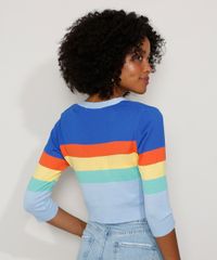Cardigan-de-Trico-Feminino-Cropped-com-Listras-Manga-3-4-Decote-V-Azul-Claro-9982927-Azul_Claro_2 Cardigan-de-Trico-Feminino-Cropped-com-Listras-Manga-3-4-Decote-V-Azul-Claro-9982927-Azul_Claro_2