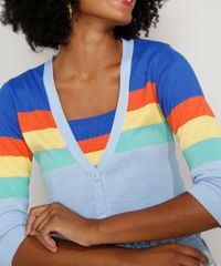 Cardigan-de-Trico-Feminino-Cropped-com-Listras-Manga-3-4-Decote-V-Azul-Claro-9982927-Azul_Claro_4 Cardigan-de-Trico-Feminino-Cropped-com-Listras-Manga-3-4-Decote-V-Azul-Claro-9982927-Azul_Claro_4
