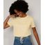 Camiseta-Feminina--Bloom--com-Relevo-Manga-Curta-Decote-Redondo-Amarela-Claro-9976658-Amarelo_Claro_1