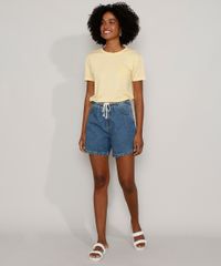 Camiseta-Feminina--Bloom--com-Relevo-Manga-Curta-Decote-Redondo-Amarela-Claro-9976658-Amarelo_Claro_3