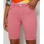 Bermuda-de-Sarja-Feminina-Ciclista-Cintura-Media-com-Barra-Dobrada-Rosa-9977094-Rosa_1