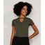 Camiseta-Feminina-Basica-Choker-com-Perolas-Manga-Curta-Verde-Militar-9973887-Verde_Militar_1