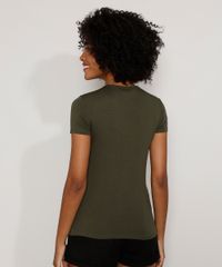 Camiseta-Feminina-Basica-Choker-com-Perolas-Manga-Curta-Verde-Militar-9973887-Verde_Militar_2