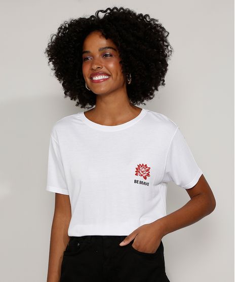Camiseta-Feminina--Be-Brave--com-Tigre-Manga-Curta-Decote-Redondo-Branca-9974091-Branco_1