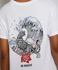 Camiseta-Feminina--Be-Brave--com-Tigre-Manga-Curta-Decote-Redondo-Branca-9974091-Branco_2