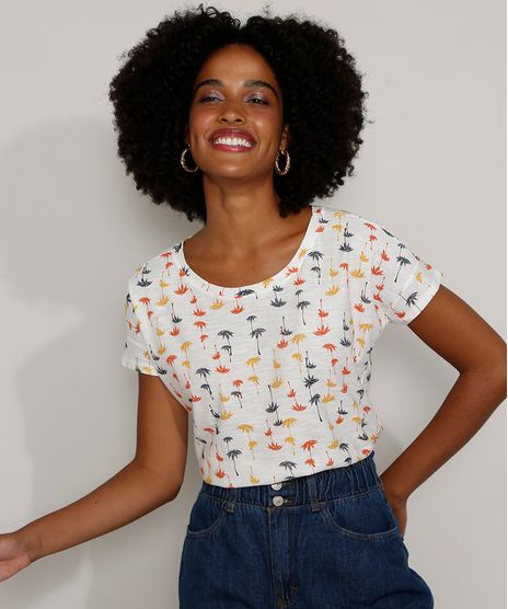 Camiseta-Feminina-Estampada-de-Coqueiros-Manga-Curta-Decote-Redondo-Off-White-9978753-Off_White_1