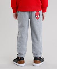Calca-Infantil-em-Moletom-Homem-Aranha-em-Algodao---Sustentavel-Cinza-Mescla-8474552-Cinza_Mescla_2