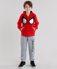 Calca-Infantil-em-Moletom-Homem-Aranha-em-Algodao---Sustentavel-Cinza-Mescla-8474552-Cinza_Mescla_3