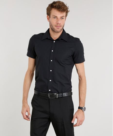 Camisa-Masculina-Comfort-Manga-Curta-Preta-7602628-Preto_1