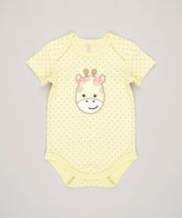 Body-Infantil-Estampado--Girafa--Manga-Curta-Decote-Redondo-em-Algodao---Sustentavel-Amarelo-8812210-Amarelo_1
