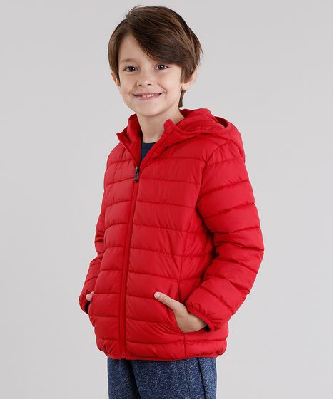 jaqueta puffer masculina vermelha