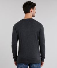 Sueter-Masculino-em-Trico-Gola-V-Manga-Longa-Cinza-Mescla-Escuro-8848759-Cinza_Mescla_Escuro_2