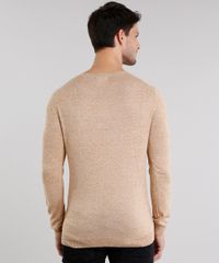 Sueter-Masculino-em-Trico-Mescla-Gola-V-Manga-Longa-Caramelo-8848759-Caramelo_2