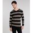 Sueter-Masculino-Listrado-em-Trico-Gola-V-Manga-Longa-Preto-8848785-Preto_1