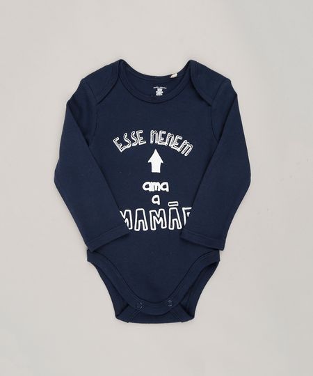 Body-Infantil--Esse-Nenem-Ama-a-Mamae--Manga-Longa-Gola-Redonda-em-Algodao---Sustentavel-Azul-Marinho-8824151-Azul_Marinho_1