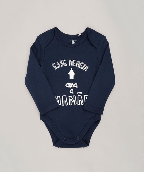 Body-Infantil--Esse-Nenem-Ama-a-Mamae--Manga-Longa-Gola-Redonda-em-Algodao---Sustentavel-Azul-Marinho-8824151-Azul_Marinho_1