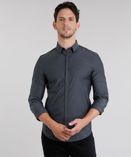 Camisa-Masculina-Slim-Manga-Longa-Chumbo-8855621-Chumbo_1 Camisa-Masculina-Slim-Manga-Longa-Chumbo-8855621-Chumbo_1