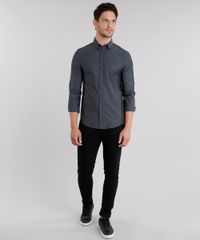 Camisa-Masculina-Slim-Manga-Longa-Chumbo-8855621-Chumbo_3