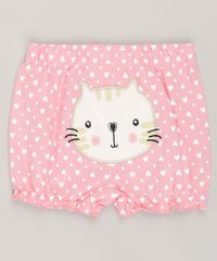 Short-Infantil-Estampado--Gatinho--em-Algodao---Sustentavel-Rosa-8802904-Rosa_1