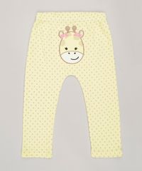 Calca-Infantil-Estampada--Girafa--em-Algodao---Sustentavel-Amarela-8812203-Amarelo_1