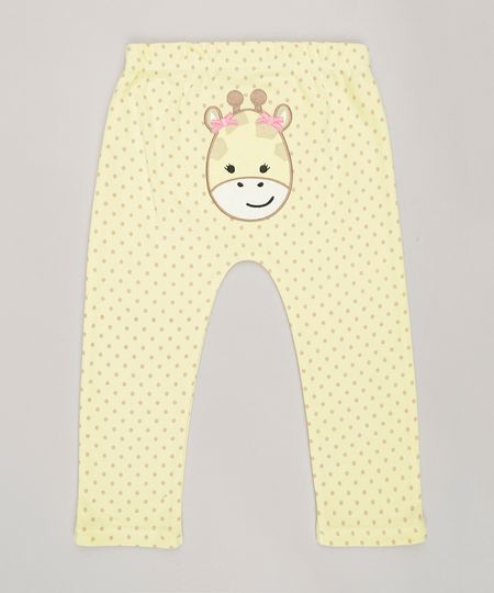 Calca-Infantil-Estampada--Girafa--em-Algodao---Sustentavel-Amarela-8812203-Amarelo_1