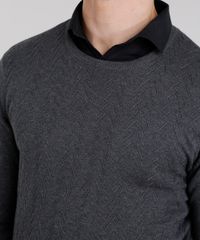 Sueter-Masculino-em-Trico-Texturizado-Gola-Careca-Manga-Longa-Cinza-Mescla-Escuro-8855759-Cinza_Mescla_Escuro_4 Sueter-Masculino-em-Trico-Texturizado-Gola-Careca-Manga-Longa-Cinza-Mescla-Escuro-8855759-Cinza_Mescla_Escuro_4