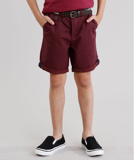 Bermuda-Infantil-Slim-com-Cinto-Vinho-8584053-Vinho_1