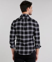 Camisa-Masculina-Slim-Xadrez-em-Flanela-Manga-Longa-Preta-8856149-Preto_2