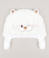 Kit-Infantil-de-Gorro---Luva-em-Plush-Gatinho-Branca-8490859-Branco_2