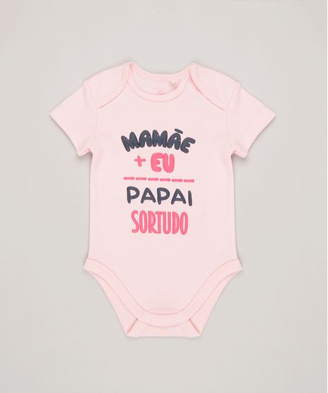Body-Infantil--Mamae-Eu-Papai-Sortudo--Manga-Curta-Decote-Redondo-em-Algodao---Sustentavel-Rosa-Claro-8897314-Rosa_Claro_1
