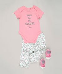 Body-Infantil--Papai-me-faz-sorrir--Manga-Curta-Decote-Redondo-em-Algodao---Sustentavel-Rosa-8897321-Rosa_3