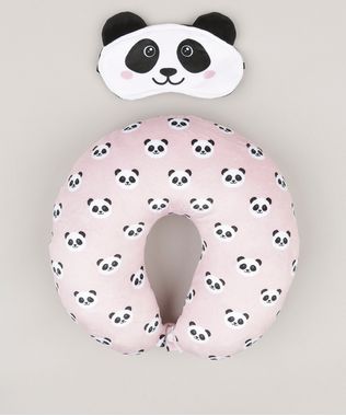 Kit--de-Apoio-de-Cabeca---Tapa-Olho-Estampado-de-Pandas-Rosa-Claro-9118266-Rosa_Claro_1