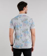 Polo-Masculina-em-Piquet-Estampada-de-Folhagens-Manga-Curta-Cinza-Mescla-8975640-Cinza_Mescla_2